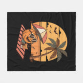 Summerween Vibes - Pumpkin On Vacation Fleecedecke (Vorderseite (Horizontal))