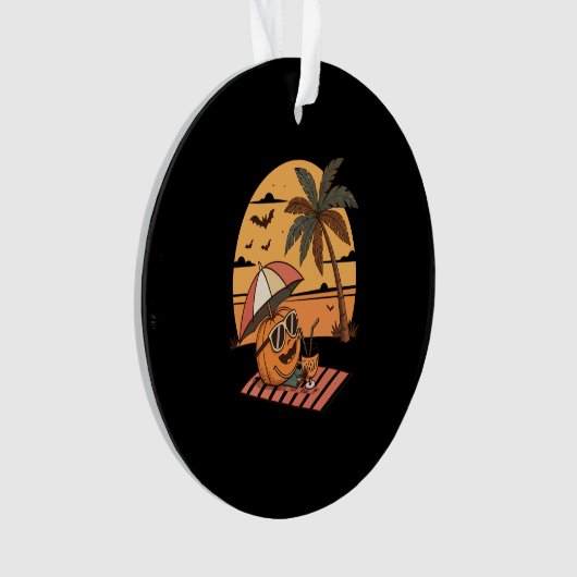 Summerween Vibes - Pumpkin On Vacation Ornament (Vorderseite)