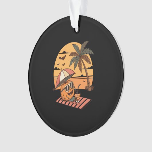 Summerween Vibes - Pumpkin On Vacation Ornament (Vorderseite)
