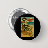 Summerween Vibes Retro Beach Gothic Style T-Shirt Button (Vorne & Hinten)