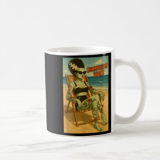 Summerween Vibes Retro Beach Gothic Style T-Shirt Kaffeetasse (Rechts)