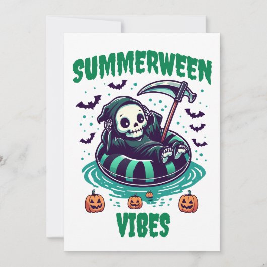 Summerween Vibes - Sensenmann entspannt Einladung (Vorderseite)