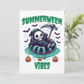 Summerween Vibes - Sensenmann entspannt Einladung (Stehend Vorderseite)