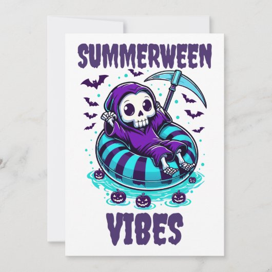 Summerween Vibes - Sensenmann entspannt Einladung (Vorderseite)