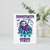 Summerween Vibes - Sensenmann entspannt Postkarte (Stehend Vorderseite)