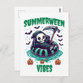 Summerween Vibes - Sensenmann entspannt Postkarte (Vorne/Hinten)