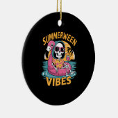 Summerween Vibes Skeleton Flamingo Float Summer Ha Keramik Ornament (Rechts)