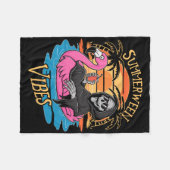 Summerween Vibes Skeleton Flamingo Spooky Hallowee Fleecedecke (Vorderseite (Horizontal))