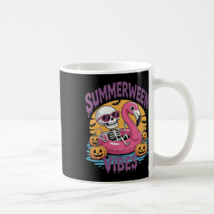 Summerween Vibes Skeleton Flamingo Spooky Hallowee Kaffeetasse