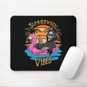 Summerween Vibes Skeleton Flamingo Spooky Hallowee Mousepad (Mit Mouse)