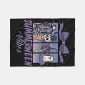 Summerween Vibes Skeleton Ghost Beach Party Hallow Fleecedecke (Vorderseite (Horizontal))