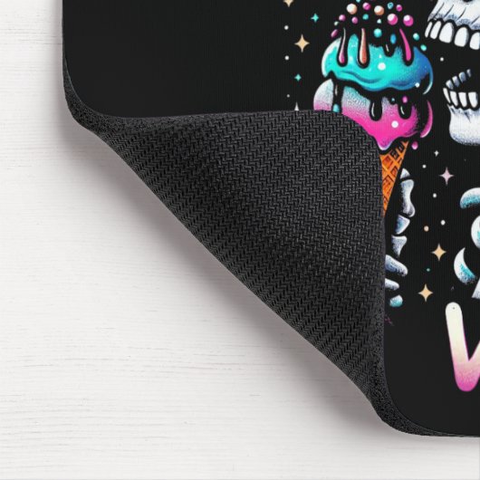 Summerween Vibes Skeleton Ice Cream Summer Hallowo Mousepad (Ecke)