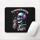 Summerween Vibes Skeleton Ice Cream Summer Hallowo Mousepad (Mit Mouse)