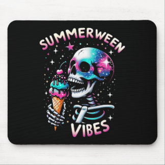 Summerween Vibes Skeleton Ice Cream Summer Hallowo Mousepad