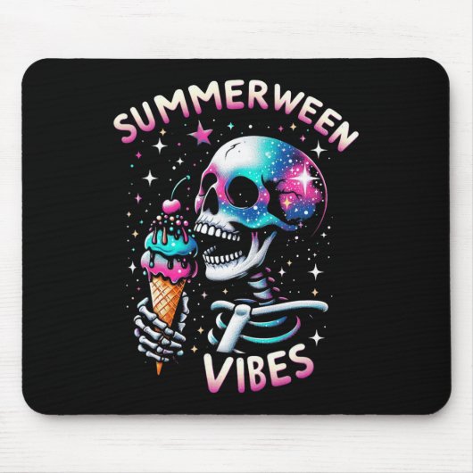 Summerween Vibes Skeleton Ice Cream Summer Hallowo Mousepad (Vorne)