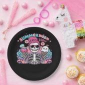Summerween Vibes Skeleton IceCream Sommerferien Pappteller (Party)