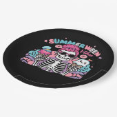 Summerween Vibes Skeleton IceCream Sommerferien Pappteller (Schrägansicht)