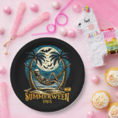 Summerween Vibes Skeleton Pumpkin Skeleton Summer Pappteller (Party)
