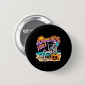 Summerween Vibes Skeleton Pumpkin Spooky Urlaub Button (Vorne & Hinten)