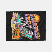 Summerween Vibes Skeleton Pumpkin Spooky Urlaub Fleecedecke (Vorderseite (Horizontal))