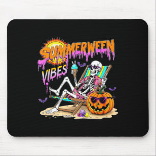 Summerween Vibes Skeleton Pumpkin Spooky Urlaub Mousepad
