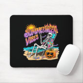 Summerween Vibes Skeleton Pumpkin Spooky Urlaub Mousepad (Mit Mouse)