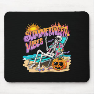 Summerween Vibes Skeleton Pumpkin Spooky Urlaub Mousepad
