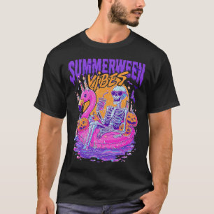 Summerween Vibes Skeleton Pumpkin Spooky Urlaub T-Shirt