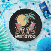 Summerween Vibes Skeleton Sommer Urlaub Strand Pappteller (Party)