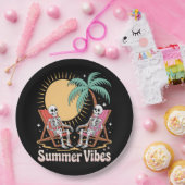 Summerween Vibes Skeleton Sommer Urlaub Strand Pappteller (Party)