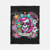 Summerween Vibes Skeleton Spooky Vacation Hallowee Fleecedecke (Vorderseite)