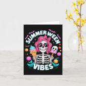 Summerween Vibes Skeleton Spooky Vacation Hallowee Karte (Gelbe Blume)