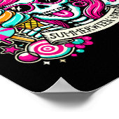 Summerween Vibes Skeleton Spooky Vacation Hallowee Poster (Ecke)