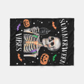 Summerween Vibes Skeleton Summer Halloween Fleecedecke (Vorderseite (Horizontal))