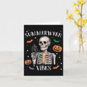 Summerween Vibes Skeleton Summer Halloween Karte (Gelbe Blume)