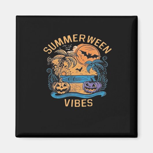 Summerween Vibes Spooky Summer Pumpkin Classic Fun Magnet (Vorne)