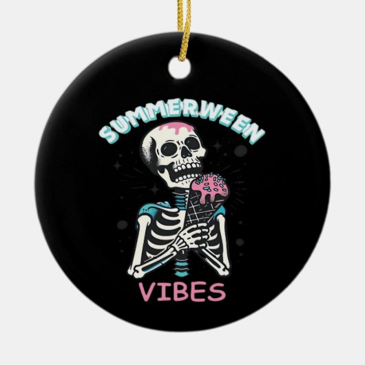 Summerween Vibes Spooky Summer Pumpkin Classic Keramik Ornament (Vorne)