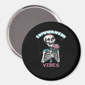Summerween Vibes Spooky Summer Pumpkin Classic Magnet (Vorderseite/Rückseite)