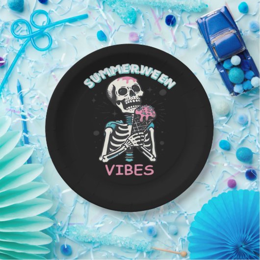 Summerween Vibes Spooky Summer Pumpkin Classic Pappteller (Party)