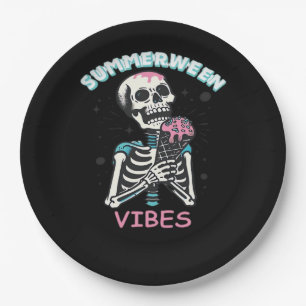 Summerween Vibes Spooky Summer Pumpkin Classic Pappteller