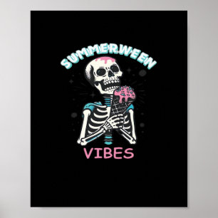 Summerween Vibes Spooky Summer Pumpkin Classic Poster
