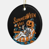 Summerween Vibes Spooky Summer Pumpkin Niedlich Keramik Ornament (Links)