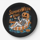 Summerween Vibes Spooky Summer Pumpkin Niedlich Pappteller (Vorderseite)