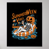 Summerween Vibes Spooky Summer Pumpkin Niedlich Poster (Vorne)