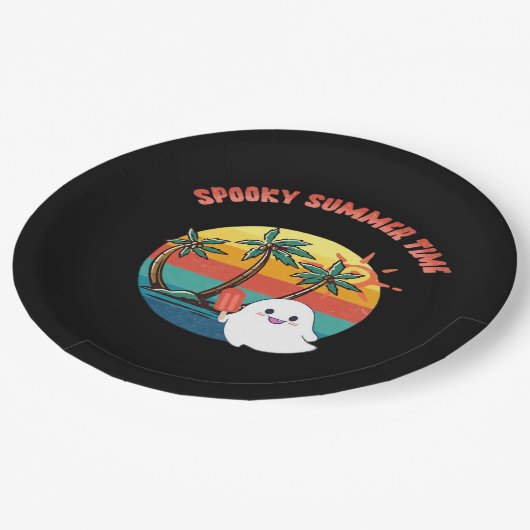 Summerween Vibes - Spooky Summer Time Classic Pappteller (Schrägansicht)