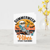 Summerween Vibes Spooky Year Runde Halloween Spook Karte (Gelbe Blume)
