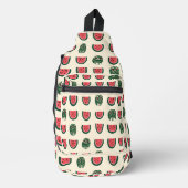 Summerween Wassermelonen-Schädel  Crossbody Bag (Vorderseite)