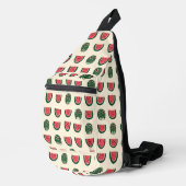 Summerween Wassermelonen-Schädel  Crossbody Bag (Rechte Ecke)