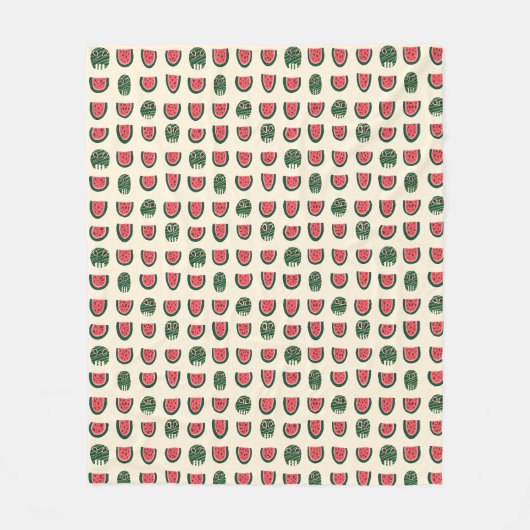 Summerween Wassermelonen-Schädel Fleecedecke (Vorderseite)
