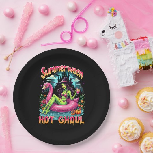 Summerween Witch Vibes Vacation Halloween Funny Pa Pappteller (Party)